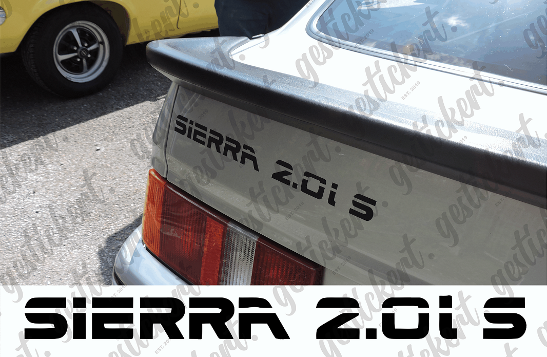 1x Aufkleber für Heckklappe für Ford Sierra 2.0i S