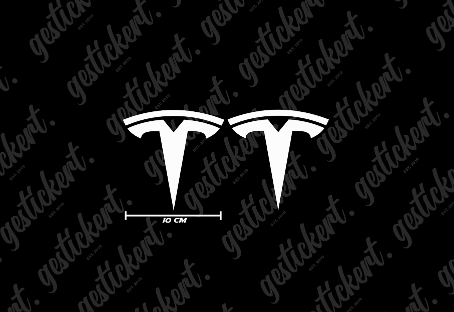 2x 10 cm Aufkleber für Tesla