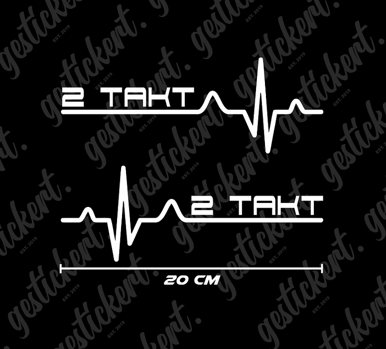 2x 20 cm 2 Takt Herzschlag Aufkleber