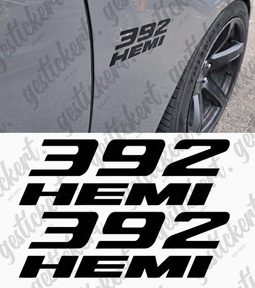 2x 20 cm 392 Hemi Aufkleber für Dodge