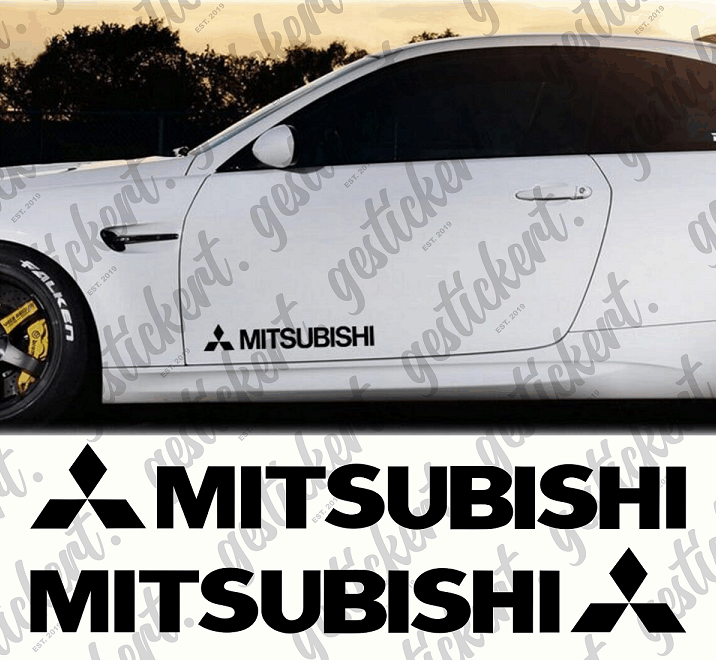 2x 40 cm Aufkleber für Mitsubishi