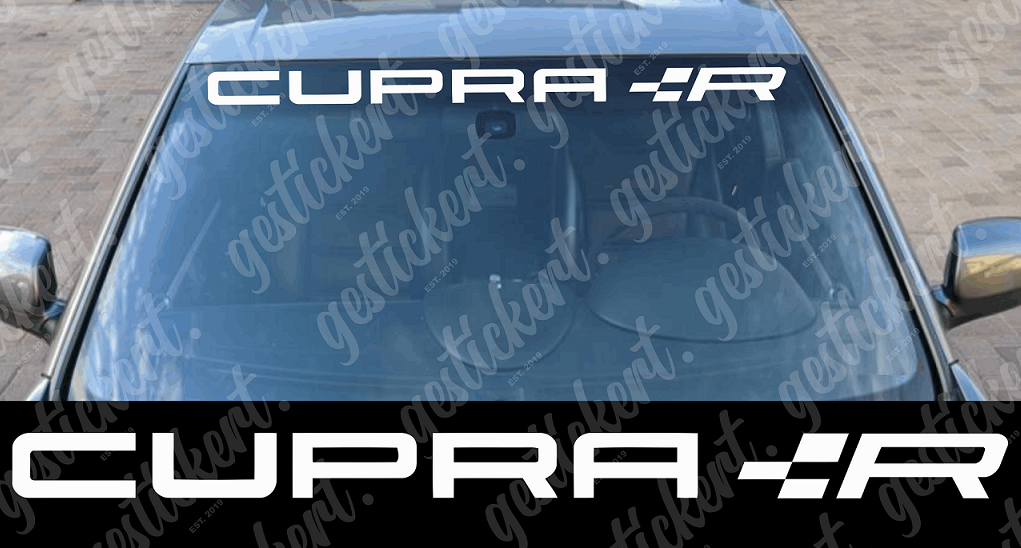 1x 100 cm Aufkleber für Frontscheibe für Cupra R