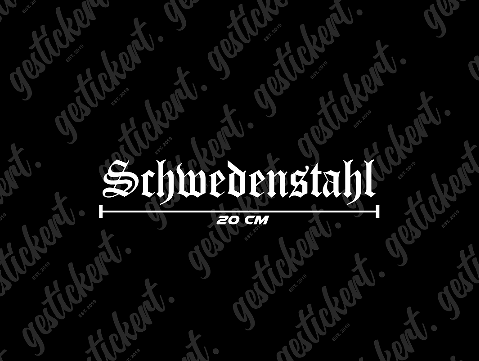1x 20 cm Schwedenstahl Aufkleber