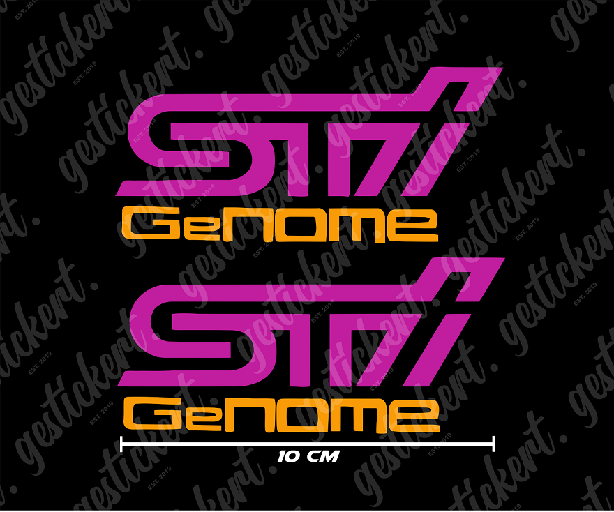 2x 10 cm STI Genome Aufkleber für Subaru