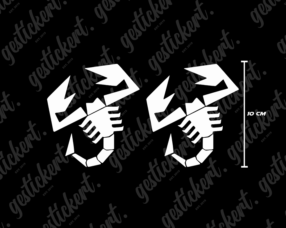 2x 10 cm Skorpion Aufkleber für Abarth