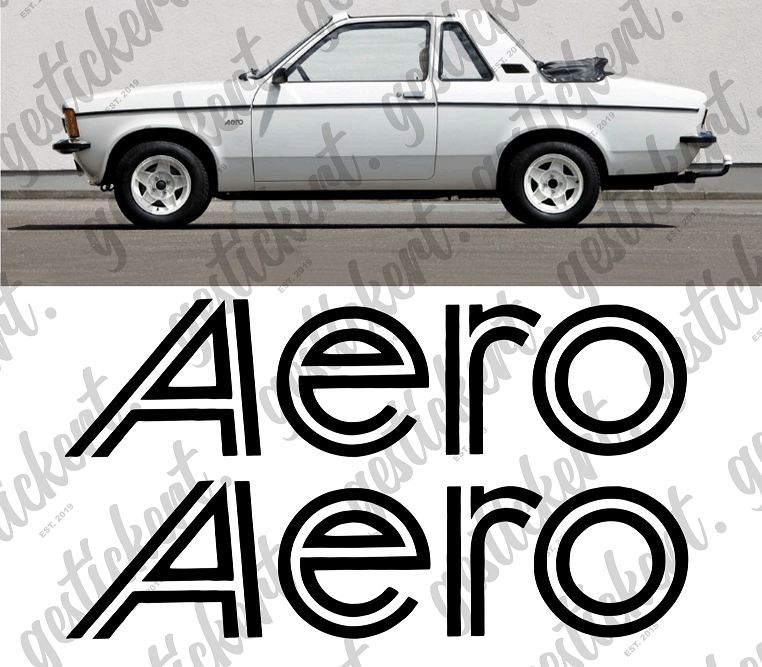 2x Aufkleber Kotflügel für Opel Kadett C Aero