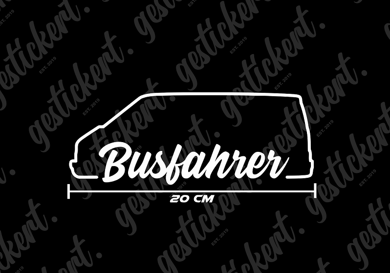 1x 20 cm Busfahrer Aufkleber für VW T4 Bus