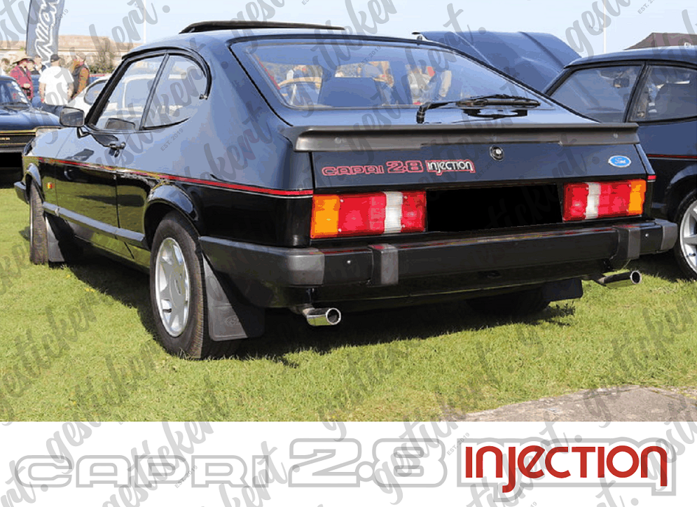 1x Aufkleber für Heckklappe für Ford Capri 2.8 Injection