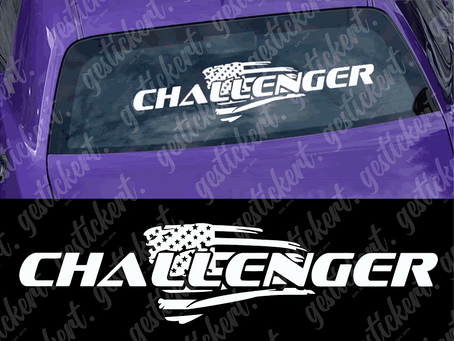 1x 80 cm Heckscheibenaufkleber für Dodge Challenger