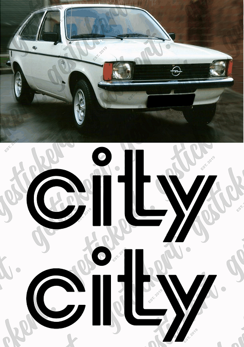2x Aufkleber Kotflügel für Opel Kadett C City