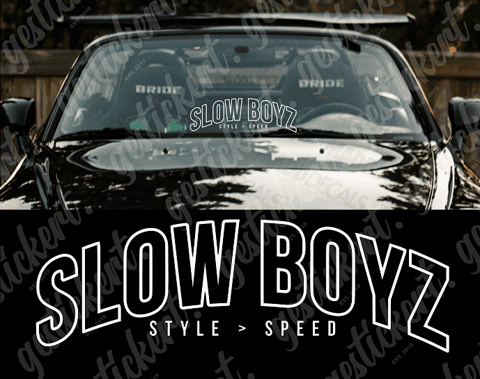 1x 50 cm Slow Boyz Aufkleber für Frontscheibe