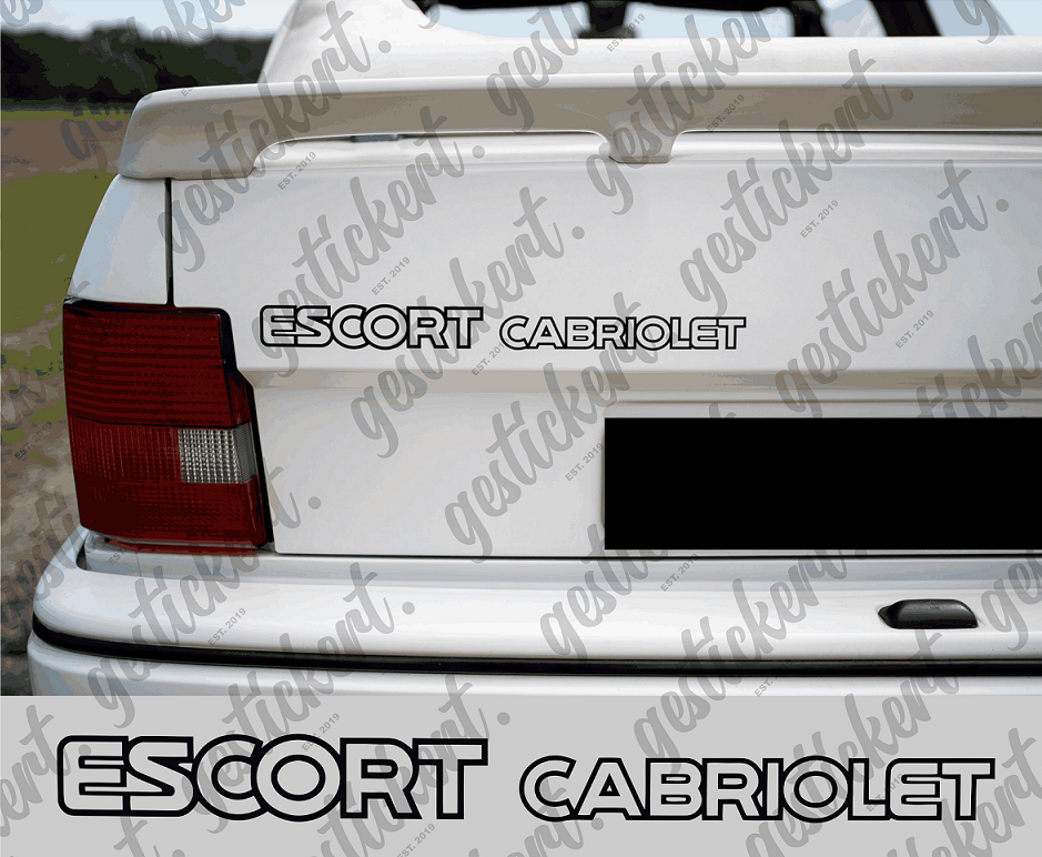 1x Aufkleber für Heckklappe für Ford Escort Cabrio MK3 & MK4