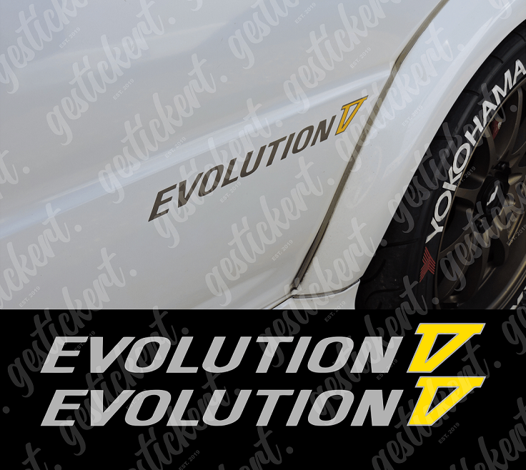 2x Aufkleber für Mitsubishi Lancer Evolution V (5)