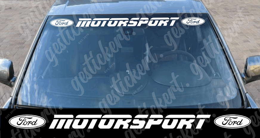 1x 100 cm Ford Motorsport Aufkleber für Frontscheibe