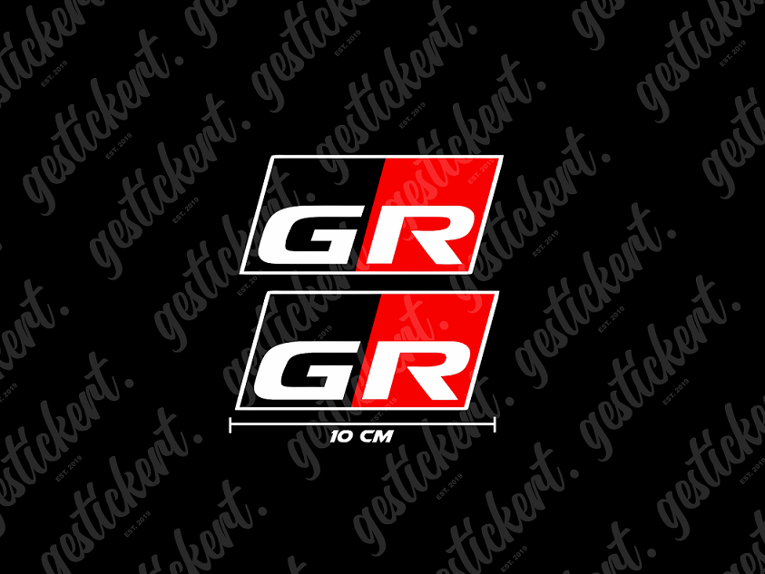 2x 10 cm GR Aufkleber für Toyota mehrfarbig