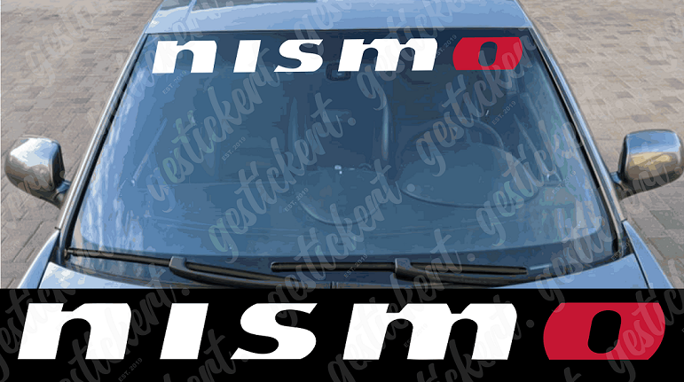 1x 100 cm Nismo Frontscheiben Aufkleber für Nissan – gestickert