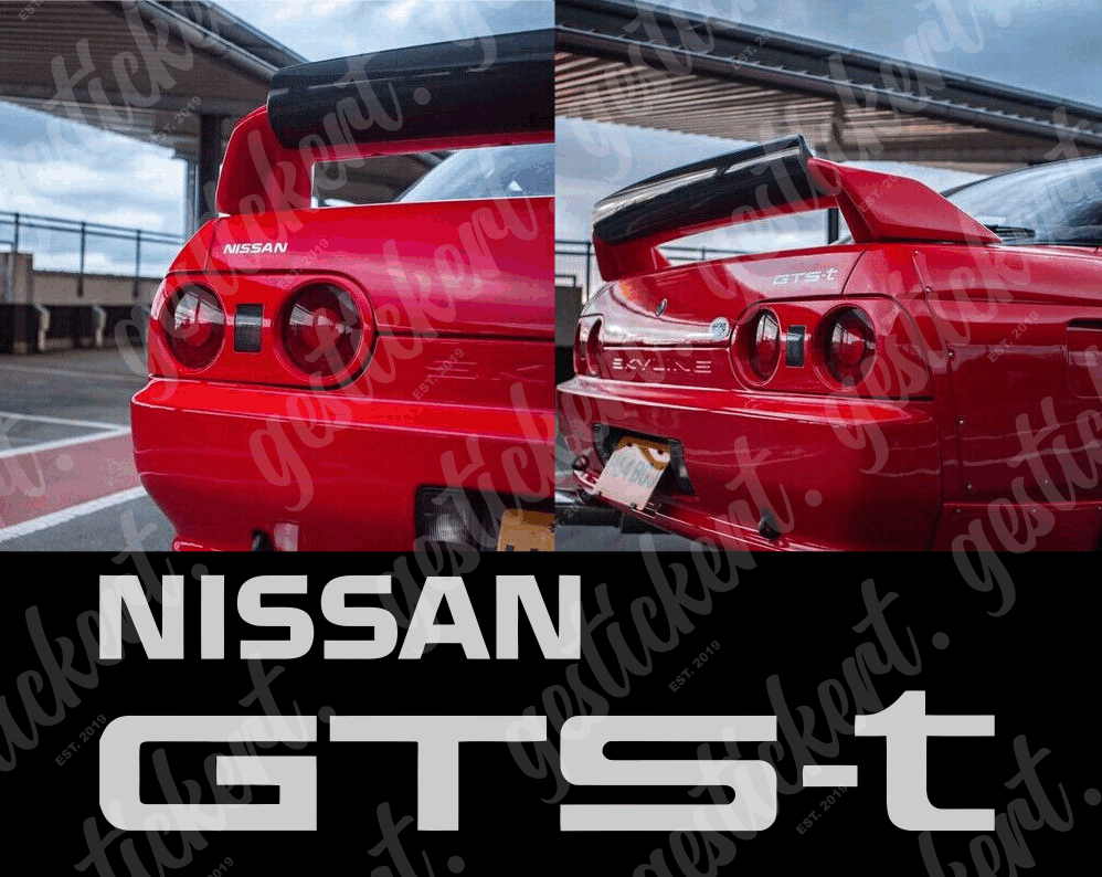 2x Aufkleber für Nissan Skyline R32 GTS-T Heckklappe