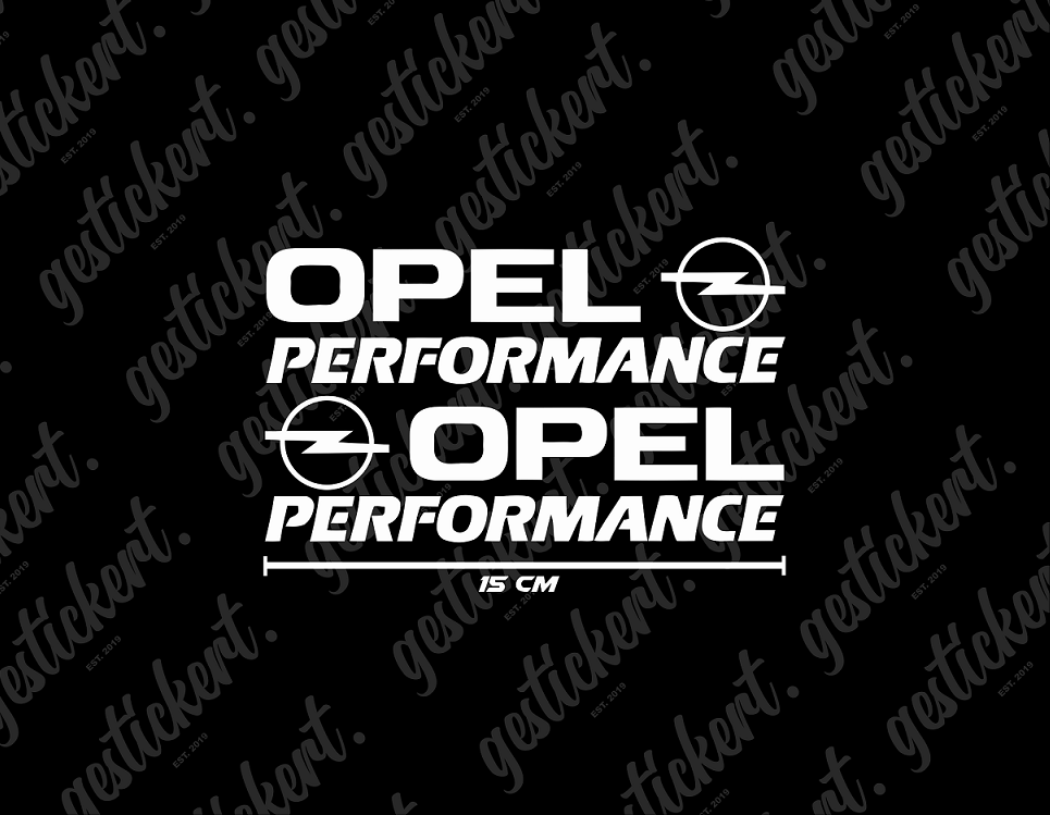 2x Opel Performance Aufkleber Schriftzug
