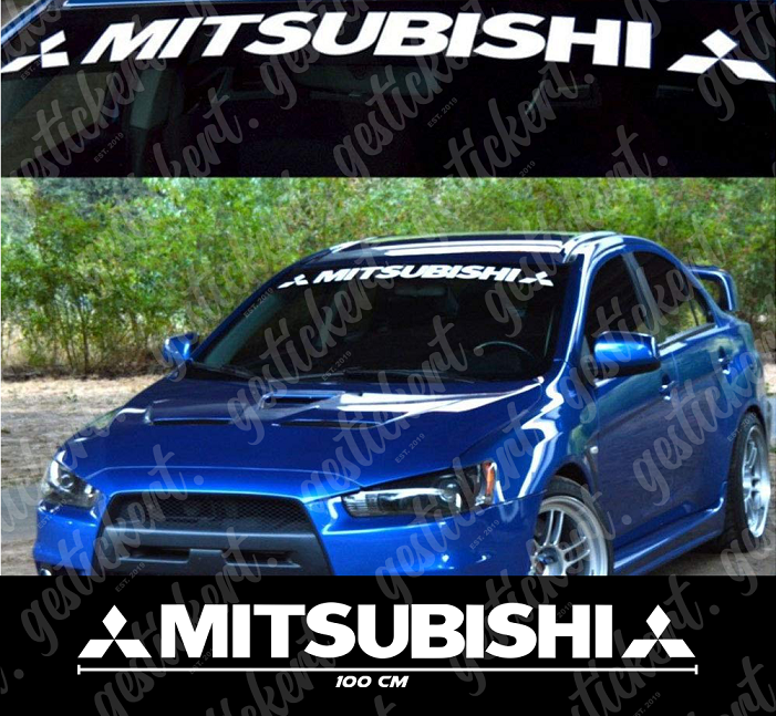 1x 100 cm Aufkleber für Mitsubishi Frontscheibe