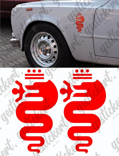 2x 25 cm Aufkleber für Alfa Romeo