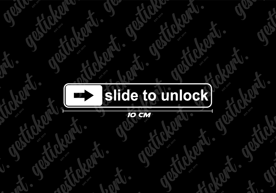 1x 10 cm Slide to unlock Aufkleber für Schiebetür (Bus, Transporter, Van)