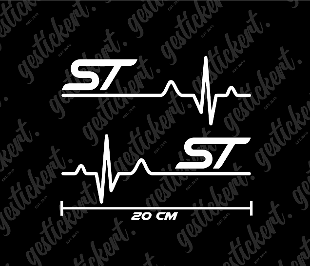 2x 20 cm ST Herzschlag Aufkleber für Ford