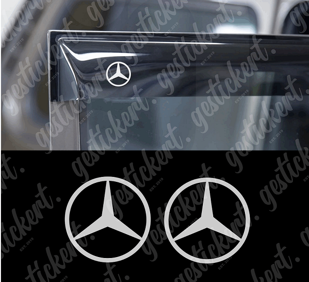 2x Stern Aufkleber für Mercedes Windabweiser – gestickert