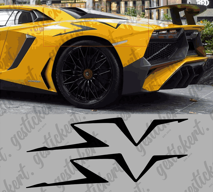 2x SV Aufkleber passend für Lamborghini Aventador