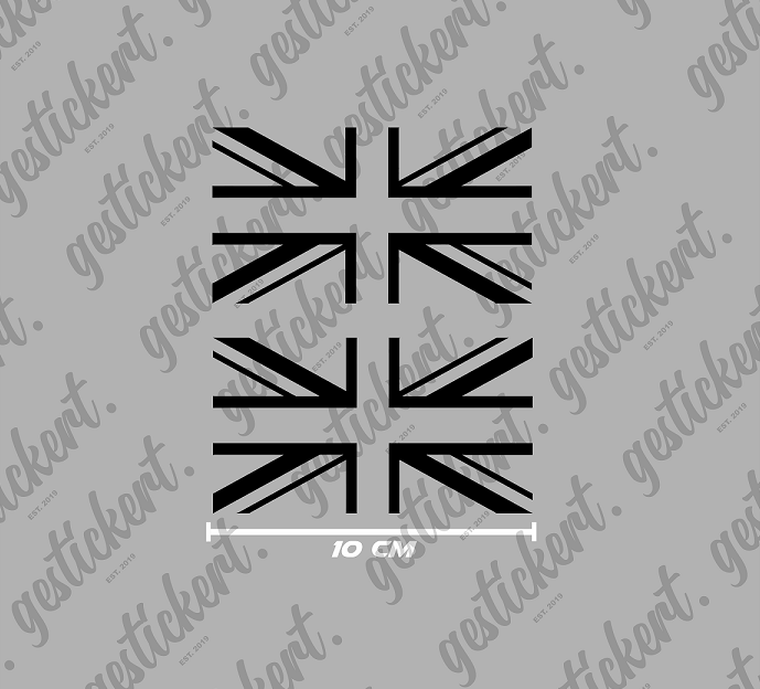 2x 10 cm Union Jack Aufkleber einfarbig