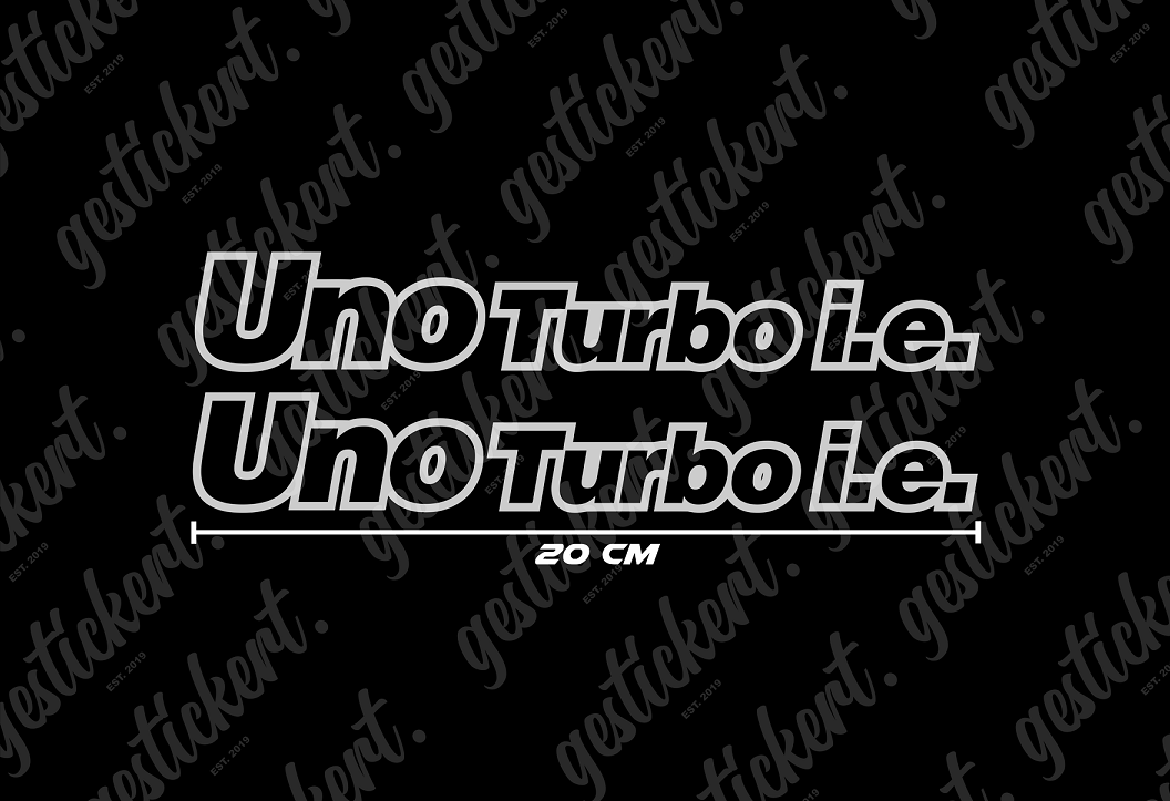2x 20 cm Aufkleber für Fiat Uno Turbo
