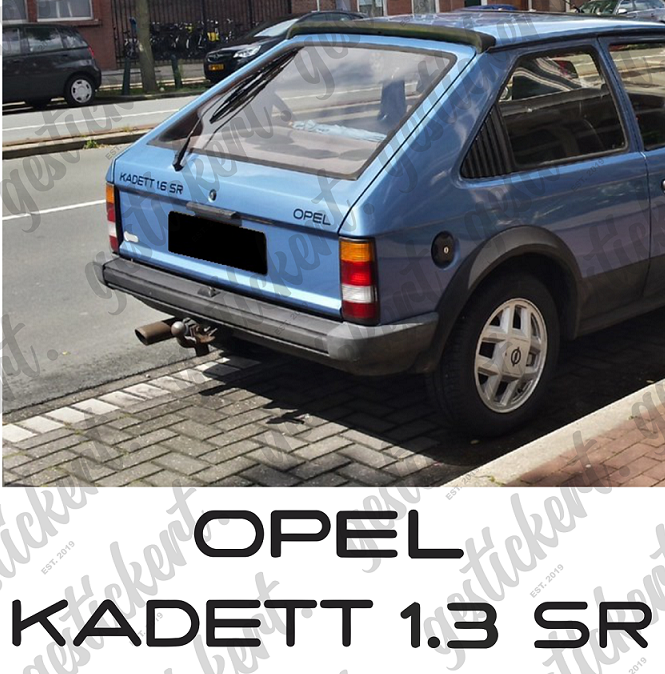 1 Set Aufkleber für Heckklappe für Opel Kadett D 1.3 SR – gestickert