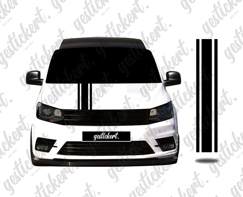 1x Streifen Aufkleber für Motorhaube passend für VW Caddy