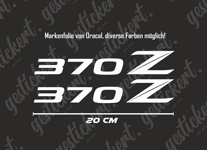 2x 20 cm Aufkleber für Nissan 370Z