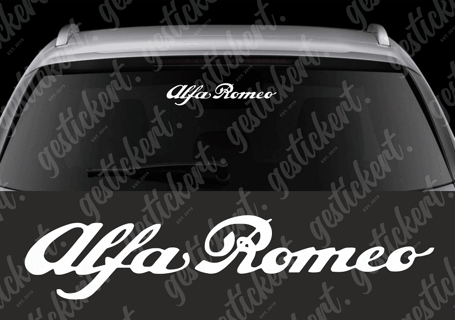 1x 30 cm Aufkleber für Alfa Romeo Heckscheibe – gestickert