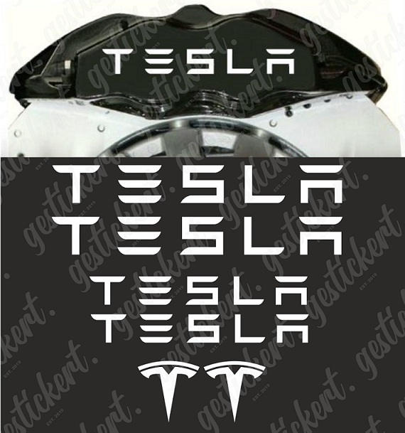 1 Set Tesla Aufkleber für Bremssattel – gestickert