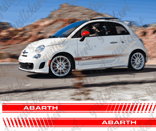 2x Abarth Streifen für Fiat 500 & Abarth 500