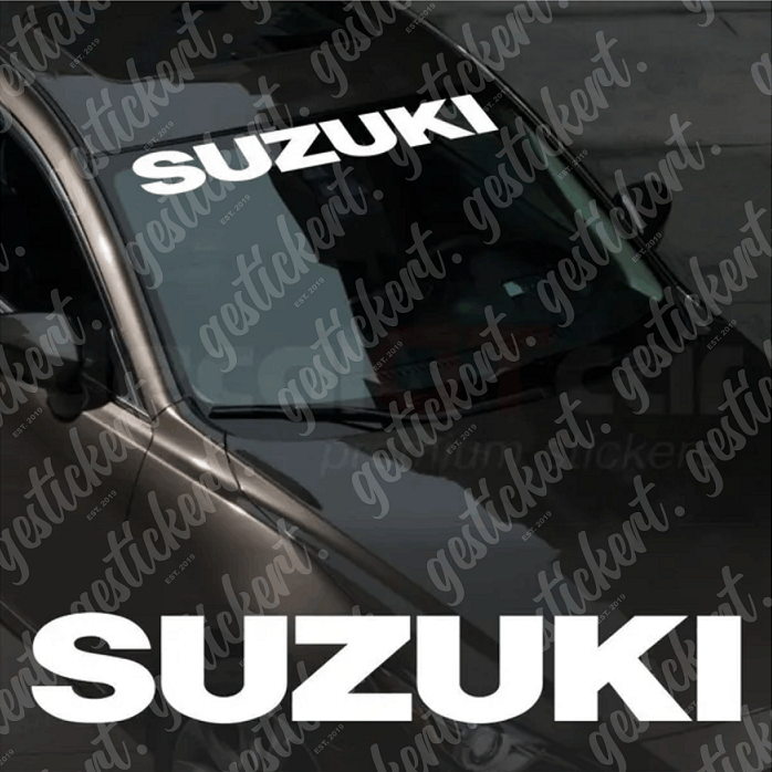 1x 100 cm Aufkleber für Frontscheibe für Suzuki – gestickert
