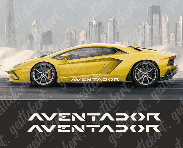 2x Schriftzug passend für Lamborghini Aventador