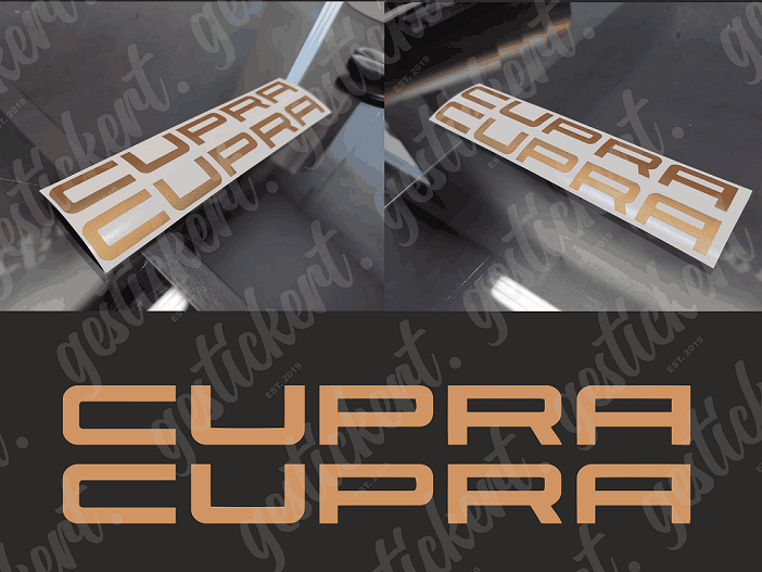 2x 20 cm Cupra Aufkleber Schriftzug