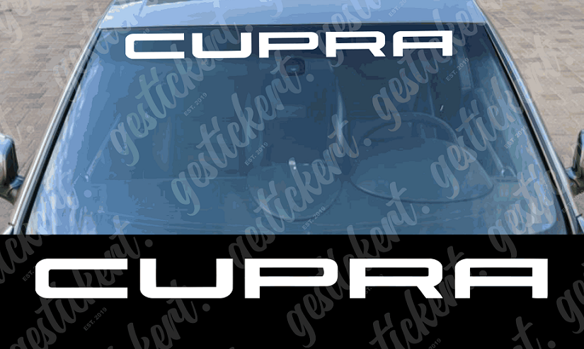 1x 95 cm Aufkleber für Frontscheibe für Cupra – gestickert