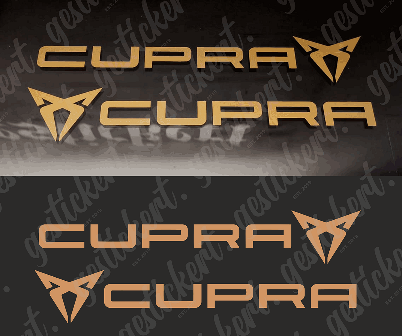 Cupra Schriftzug SEAT LEON CUPRA 5F in KUPFER