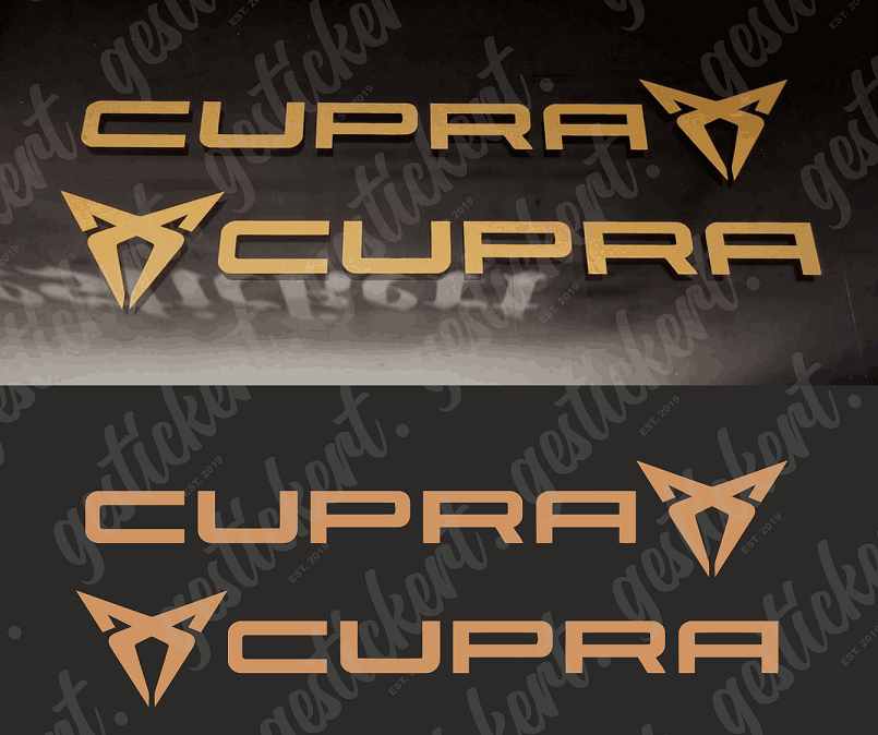 2x 30 cm Cupra Aufkleber Schriftzug mit Logo