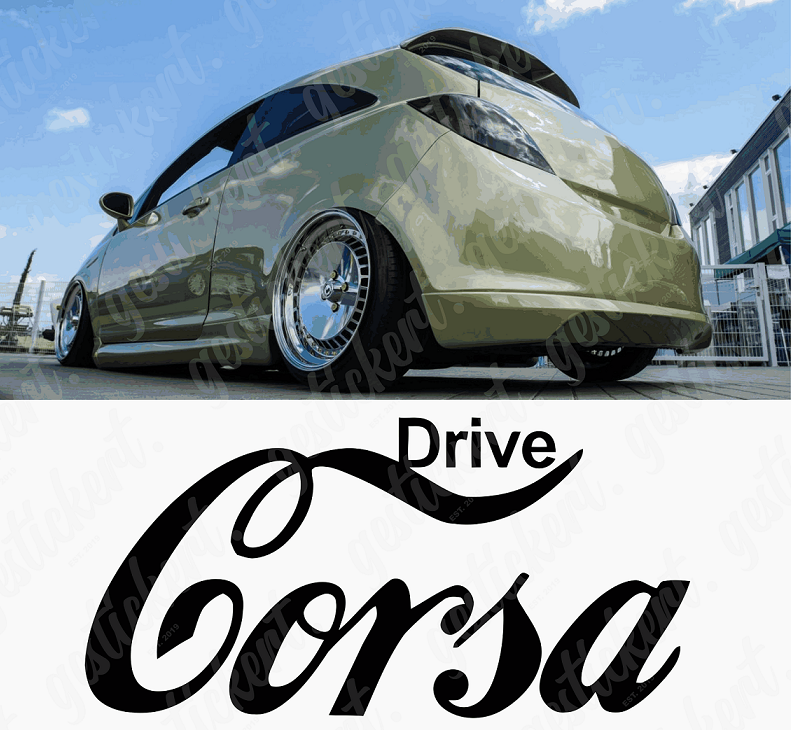 1x Opel Drive Corsa Aufkleber – gestickert