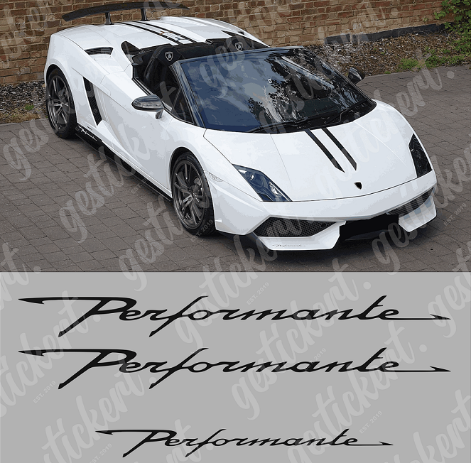 1 Set Performante Aufkleber passend für Lamborghini Gallardo