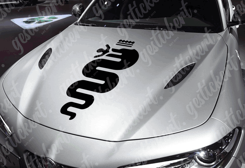 1x 50 cm Aufkleber Motorhaube für Alfa Romeo