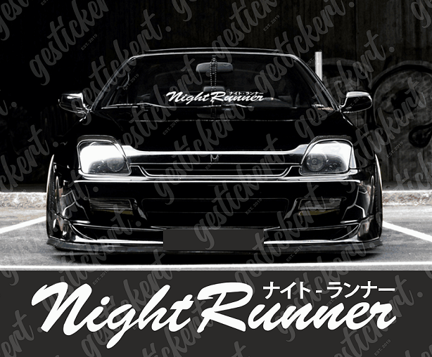 1x 60 cm Night Runner Aufkleber für Frontscheibe