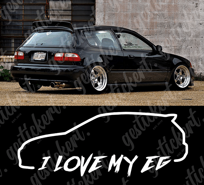 1x 20 cm I Love My EG Aufkleber passend für Honda Civic