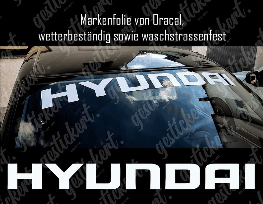 1x 100 cm Frontscheibenaufkleber für Hyundai