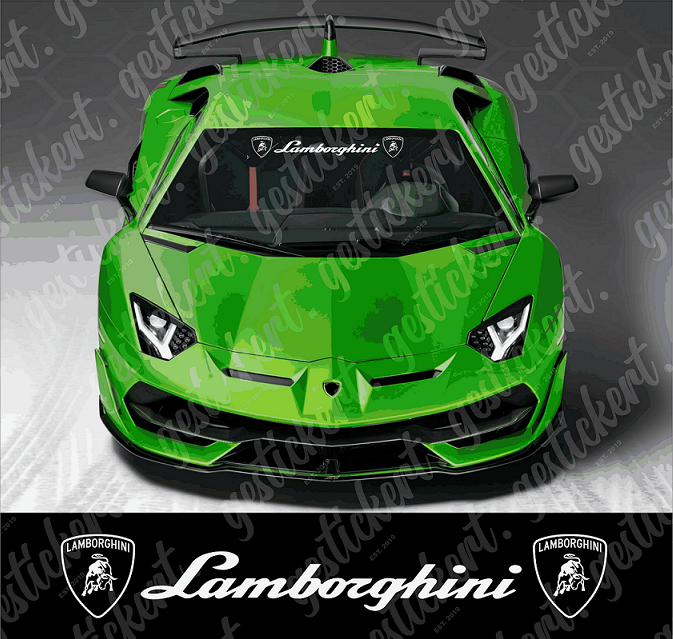 1x 80 cm Aufkleber für Frontscheibe für Lamborghini – gestickert