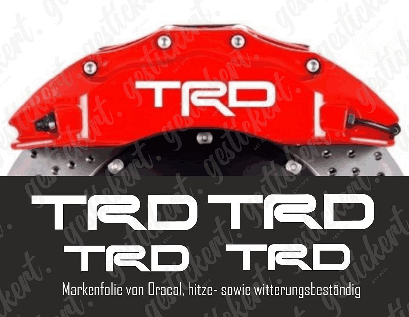 1 Set TRD Aufkleber für Bremssattel für Toyota